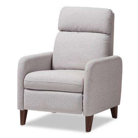 BAXTON STUDIO Casanova Mid-century Modern Light Grey Upholstered Lounge Chair 143-8141